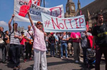 Plataformas contra el Fraking y el TTIP, hoy, en Tierra