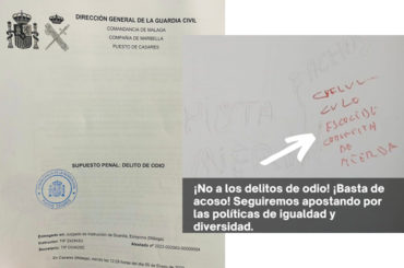 El equipo de gobierno de Casares (IU) condena las pintadas aparecidas en el parking público de Marcelino Camacho